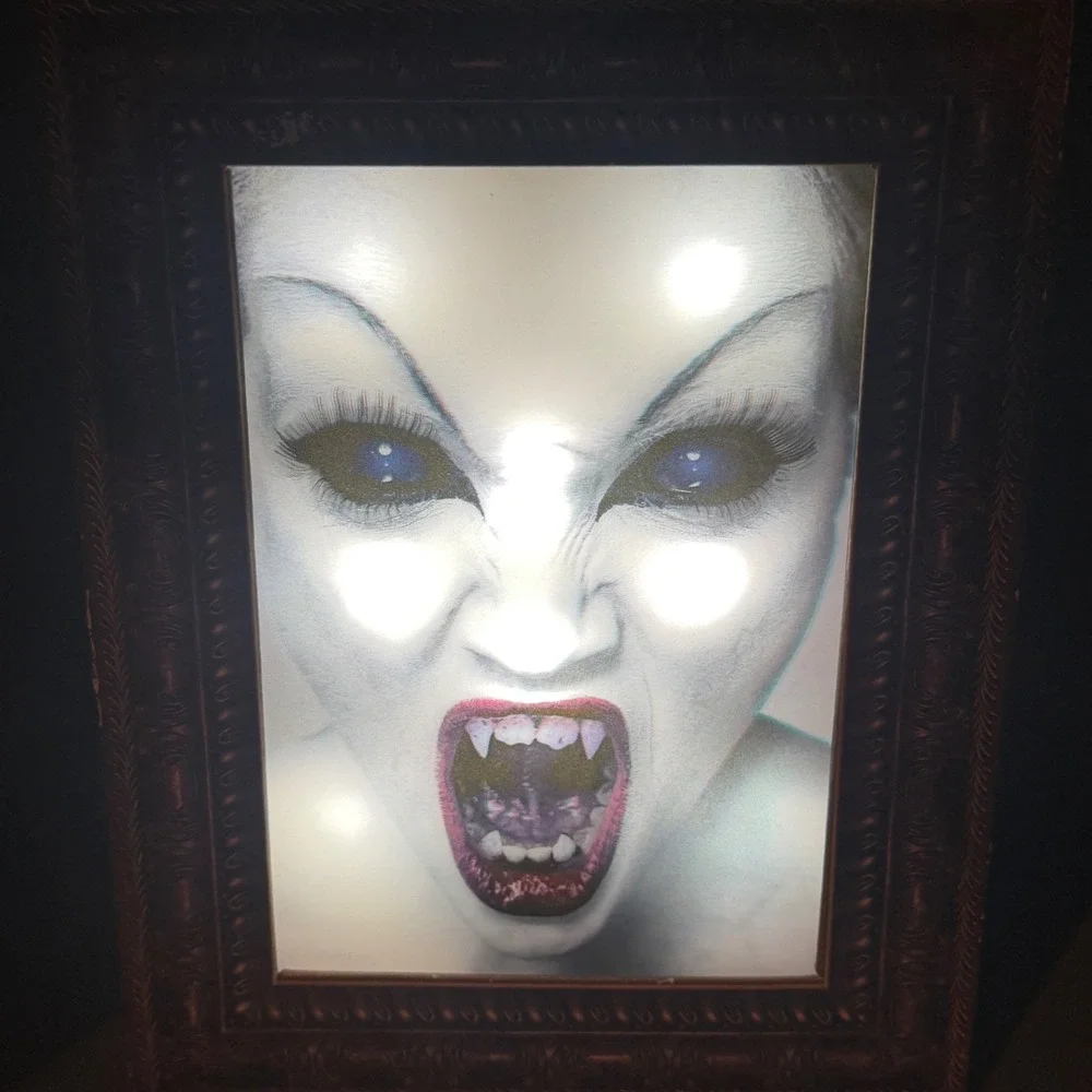 Halloween Animated Animated Sound Sensor Vampire Portrait Light Up Framed Prop